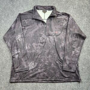 Ariat Pullover Mens 2XL Gray Kryptek Camo Long Sleeve 1/4 Zip Hunting Top Shirt